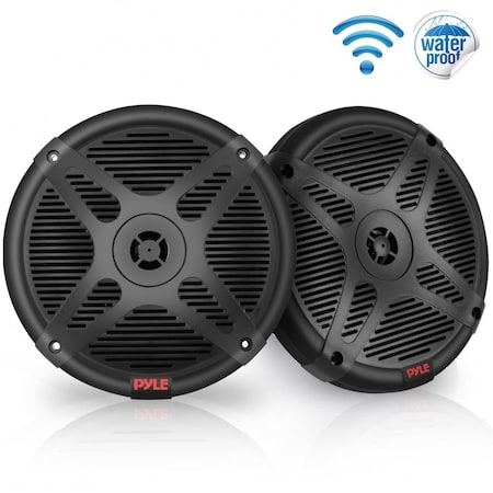 Pyle 6.5 Dual 2-Way Marine Bluetooth Speaker, PLMRBT65B, PR PLMRBT65B
